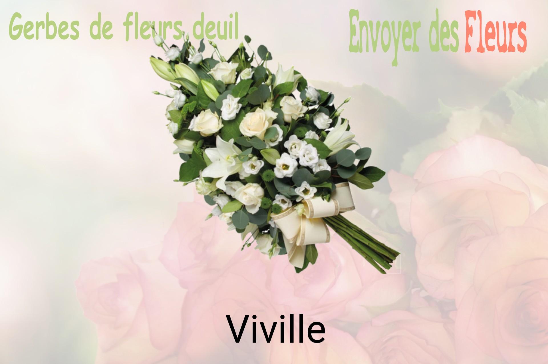 Gerbe de fleurs de deuil livrée à Viville
